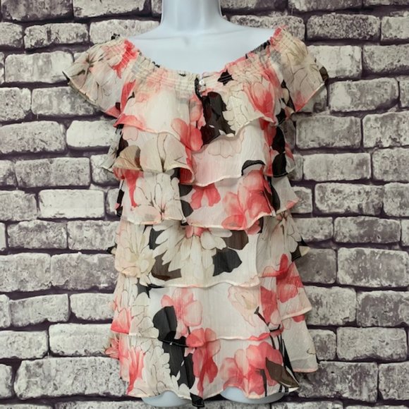 White House Black Market Tops - White House Black Market Tiered Blouse Size S